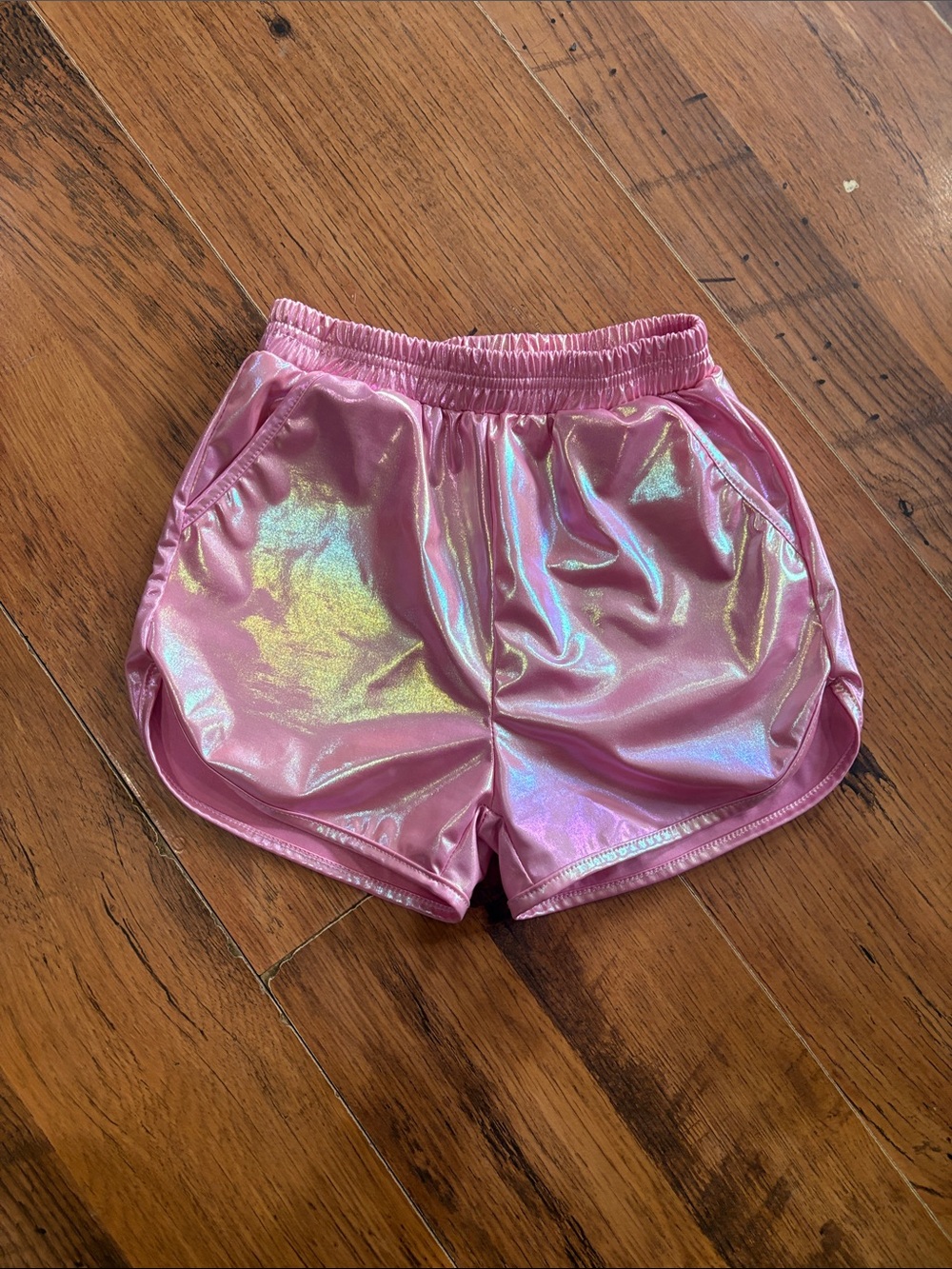 Pink Iridescent kids Athletic Shorts